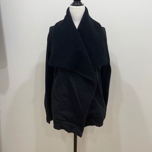 Open knit teddy collar jacket